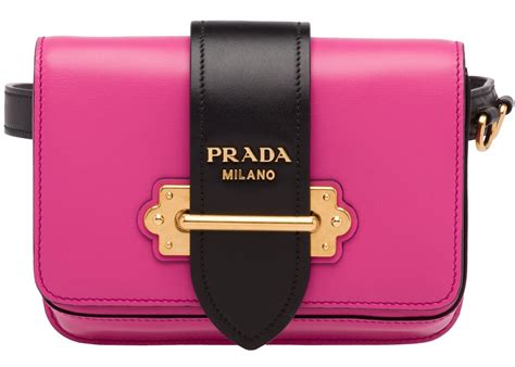 Prada Cahier Belt Bag Pink in Calfskin with Bronze